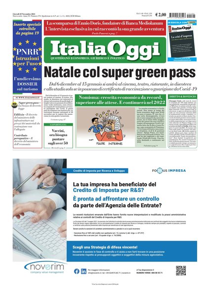 Italia oggi : quotidiano di economia finanza e politica